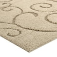 thumbnail image 4 of Modway Jubilant 5' x 8' Scrolling Vine Shag Area Rug in Cream, 4 of 7