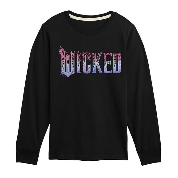 Wicked - Pink Blue Logo - Youth Long Sleeve Graphic T-Shirt
