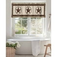 thumbnail image 4 of Country Star Valances for Windows Farmhouse Texas Star Vintage Wood Grain Valance Rod Pocket Light Filtering Short Window Treatments Curtains for Kitchen Bathroom Living Room Bedroom, 42 x 18 Inch, 4 of 7