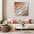 thumbnail image 5 of Brown Ombre Wall Art Painting on Canvas, Modern Geometric Abstract Aesthetic Cream Canvas Art Home Prints Wall Art Framed Modern Artwork for Living Room Bedroom Wall Decor 16x16in, 5 of 9