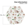 thumbnail image 2 of Leather Coasters with Heat-resistant for Drinks, Cartoon Cute Hamster Greens -标题2 Hexagon, 2 of 5