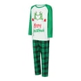 thumbnail image 3 of Christmas Pajamas for Family Long Sleeve Monster Hands Print Raglan Tops + Plaid Pants Set Sleepwear, 3 of 9
