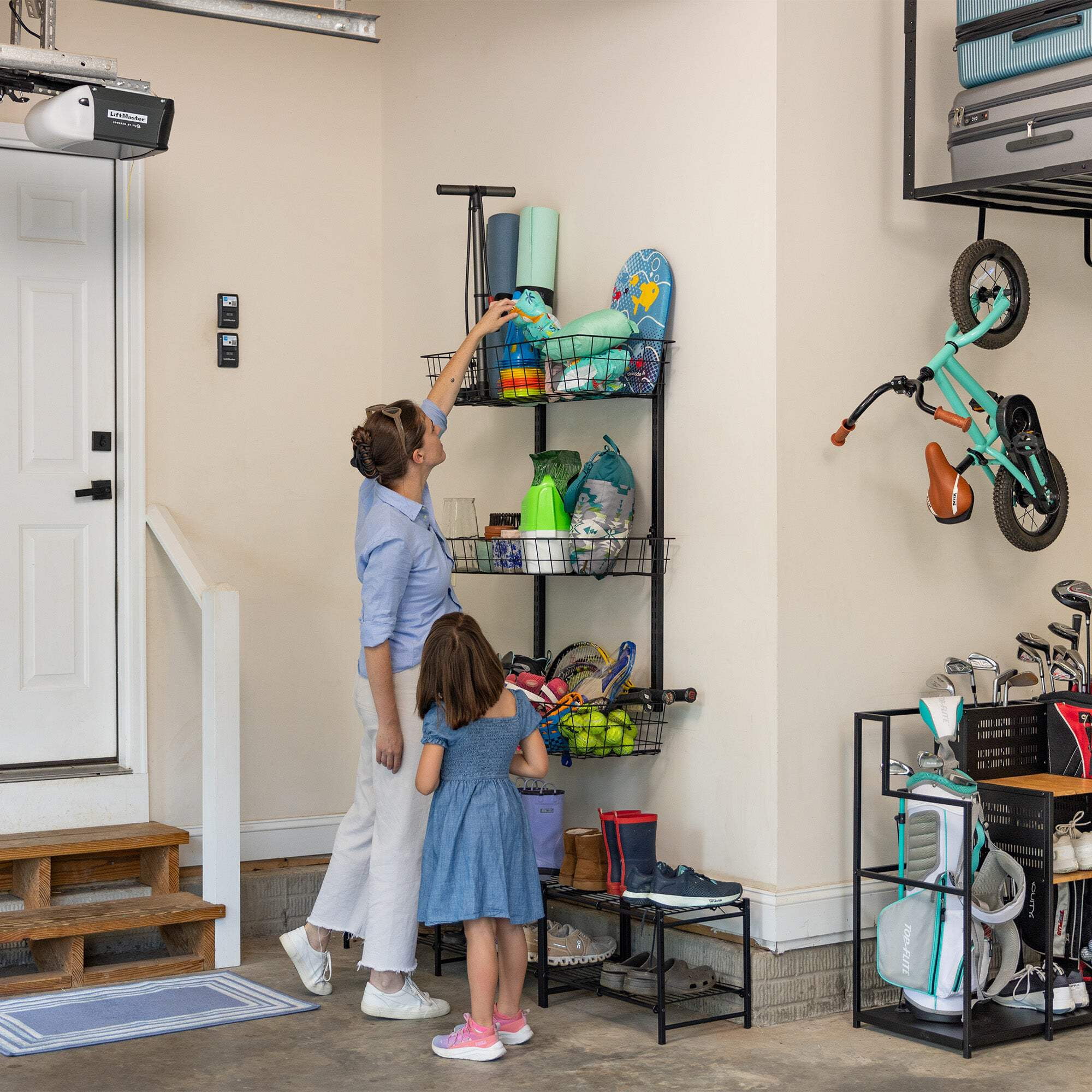 Heavy-Duty Steel Large Basket Wall Mount Bin Organizer for Garage Organization & Storage, Shelving Storage