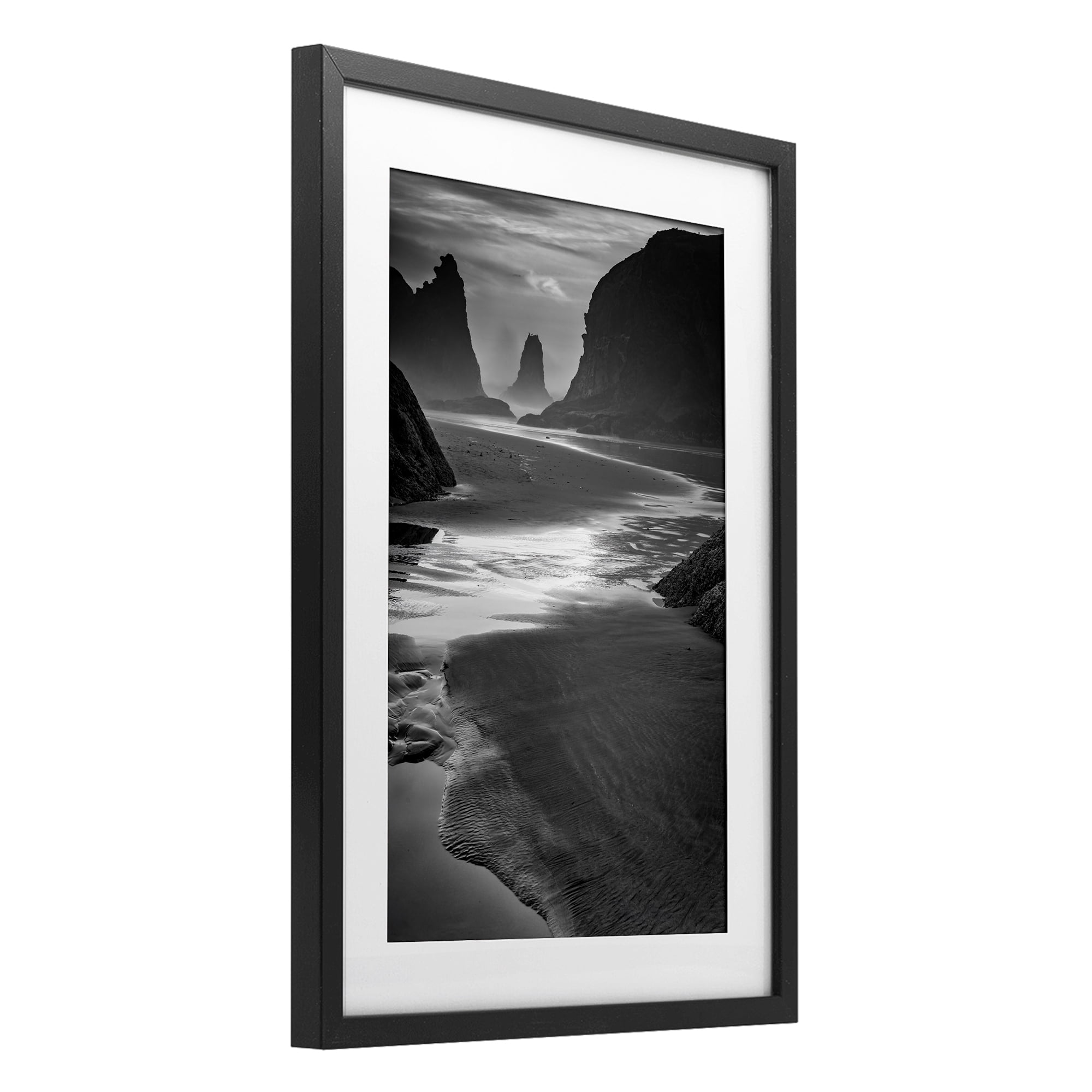 Stupell Industries Last Light On Bandon Beach Black Framed Print Under Glass, design by Rick Berk