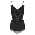 thumbnail image 2 of Yeahdor Robe de Cocktail Sans Manches Rumba Salsa Latin Ballroom Dance avec Franges Noir G, 2 of 5