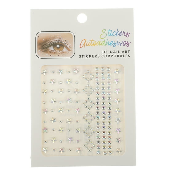 Unique Bargains 1 Pc Unique Face Rhinestone Stickers for Concert White Assorted Color