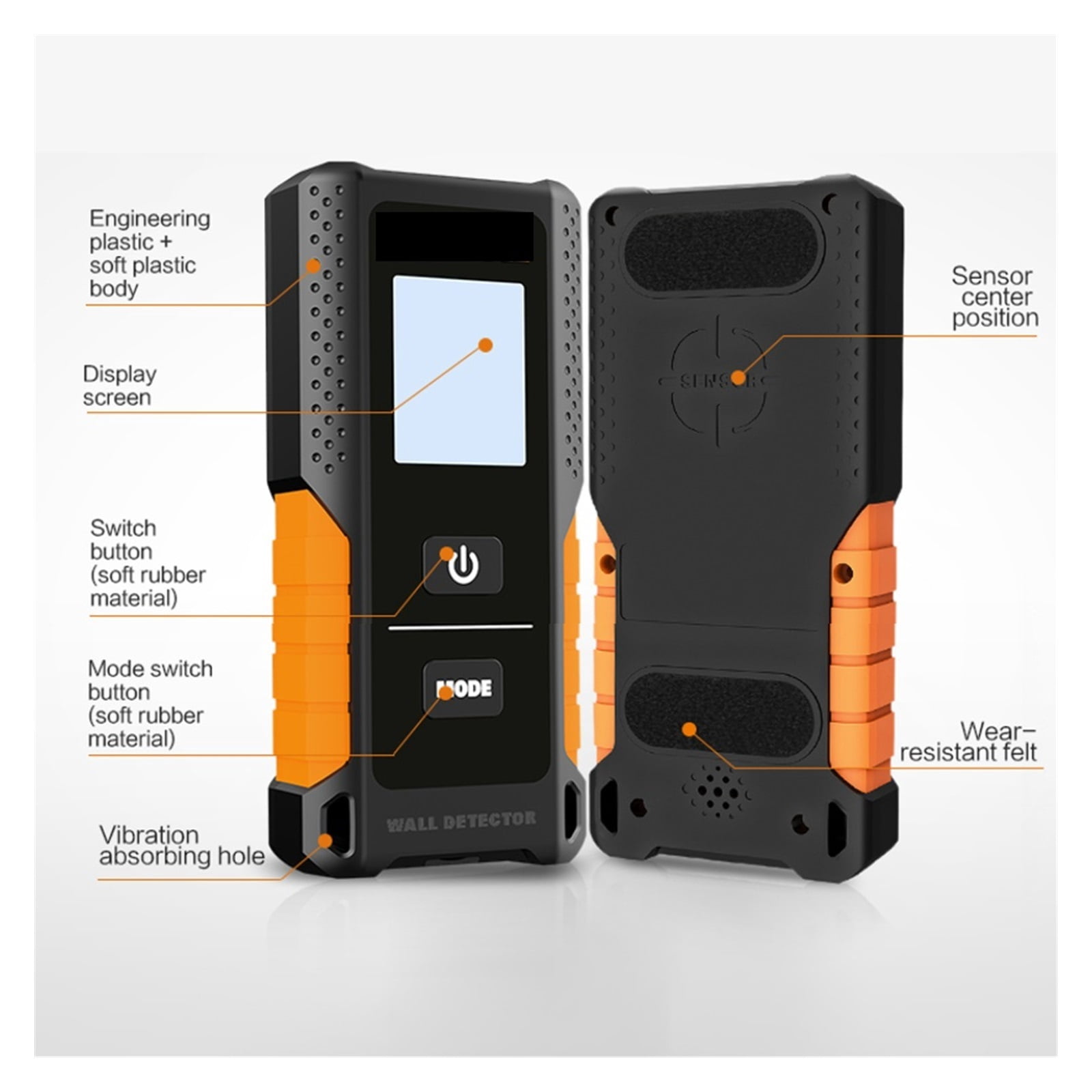 3in1 Multifunctional Detector Wall Metal Wood Cable Detector Digital Color Display USB Voice Broadcast ,Accurate and Quick