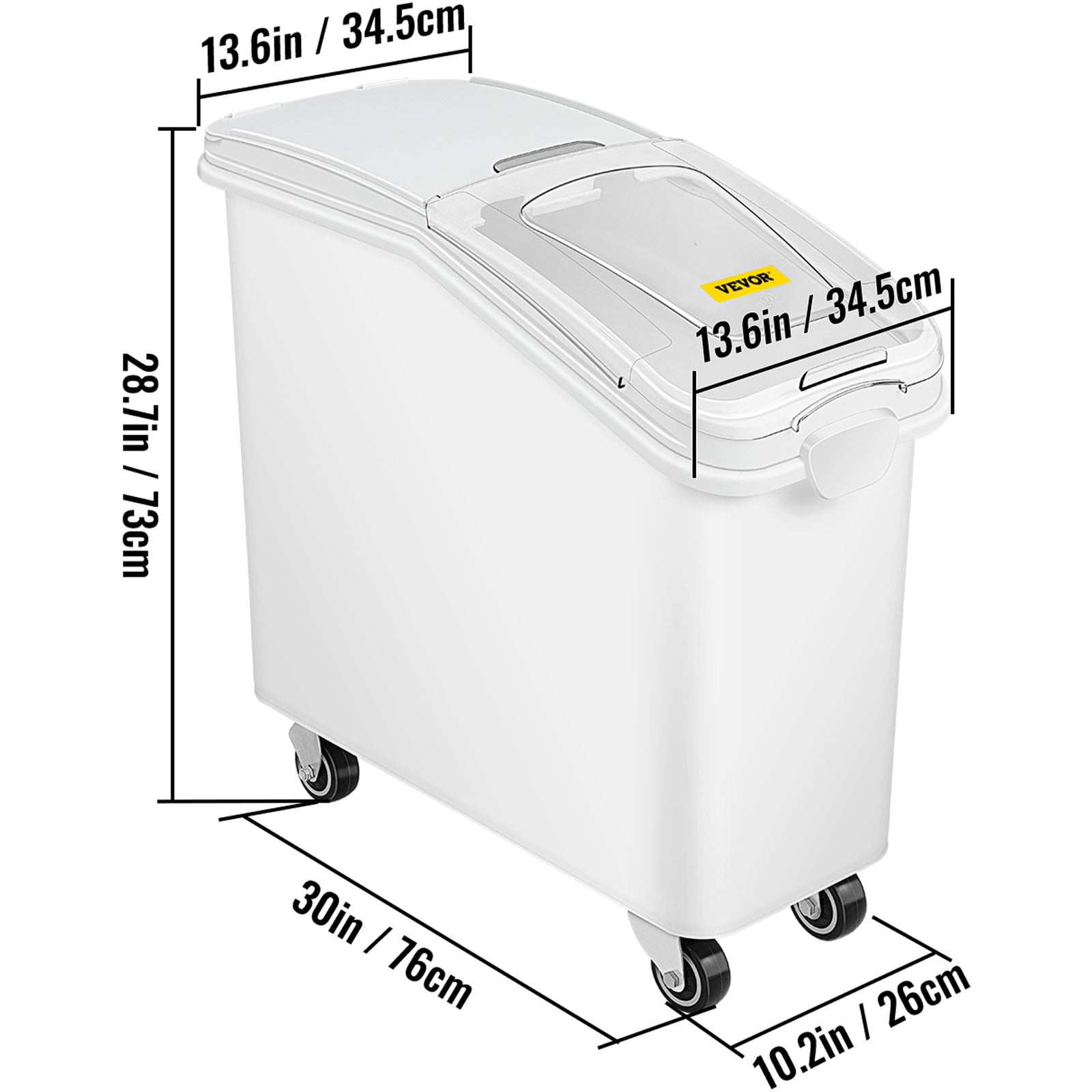 Dropship VEVOR Ingredient Bin, 10.5 Gallon And 6.6 Gallon Capacity  Ingredient Storage Bin, PP Material Flour Bins On Wheels, White Shelf  Ingredient Bin With Scoop, Commercial to Sell Online at a Lower