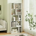 thumbnail image 3 of Topbuy 5-Tier Geometric Bookcase 63” Tall Freestanding Bookshelf with 10 Open Cubbies, 3 of 8