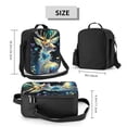 thumbnail image 3 of Cauagu Colorful Stained Glass Deer Insulated Lunch Bag - Reusable Lunch Box Thickened Thermal Leakproof Lunch Tote Bag for Adult Office/Travel Picnic, 3 of 7