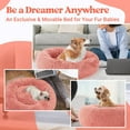 thumbnail image 5 of rabbitgoo Calming Dog Bed for Small Medium Dog, 30 inches Pet Bed Machine Washable, Non-Slip Round Fluffy Plush Faux Fur Large Cat Bed, Soft Donut Cuddler Cushion for Small Dog, Pink, 5 of 11