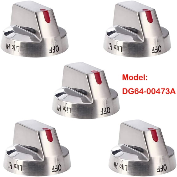 5 Pcs Dial Gas Stove Burner Control Knob for Samsung Range Oven Stove Replace DG64-00473A