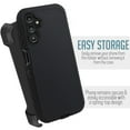 thumbnail image 6 of For Samsung Galaxy A14 5G Heavy Duty Rugged Dropproof Full Body Protection Phone Case with Belt Clip Holster & Built in Screen Protector - Black, 6 of 9