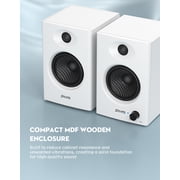 Ortiza 60W Computer Speakers for Gaming and Music, Active Bluetooth 5.3, Stereo 2.0 Speakers for Desktop PC Monitor or Laptop, Surround Sound Speaker, 3.5 mm Aux RCA Input, USB-Powered, 1 Pair, White