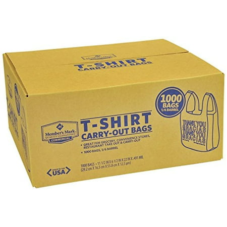 T-Shirt Thank You Plastic Grocery Store Shopping Carry Out Bag 1000CT (Best Way To Store Plastic Grocery Bags)