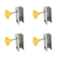 thumbnail image 1 of Cerradura De Puerta Corredera, Cerradura De Ventana De Seguridad Corredera De Aluminio Y Acero Inoxidable, 4 Juegos De Astilla Reutilizable, 2 Orificios De Fijación Para Oficina, 1 of 7