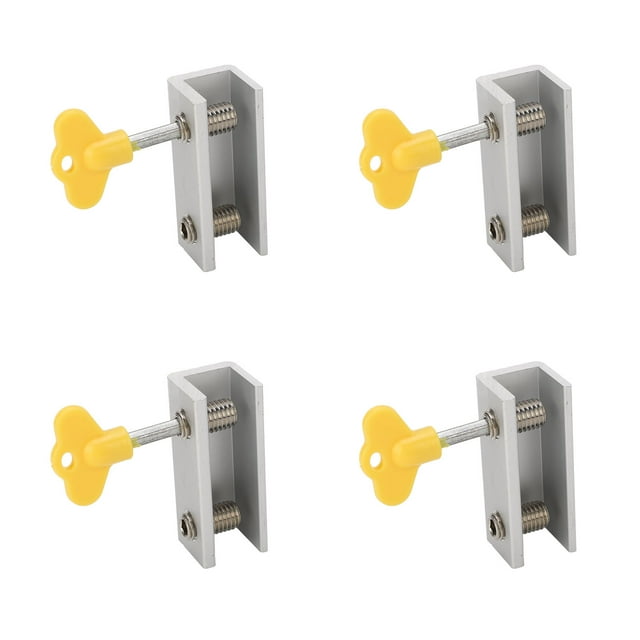 Cerradura De Puerta Corredera, Cerradura De Ventana De Seguridad Corredera De Aluminio Y Acero Inoxidable, 4 Juegos De Astilla Reutilizable, 2 Orificios De Fijación Para Oficina