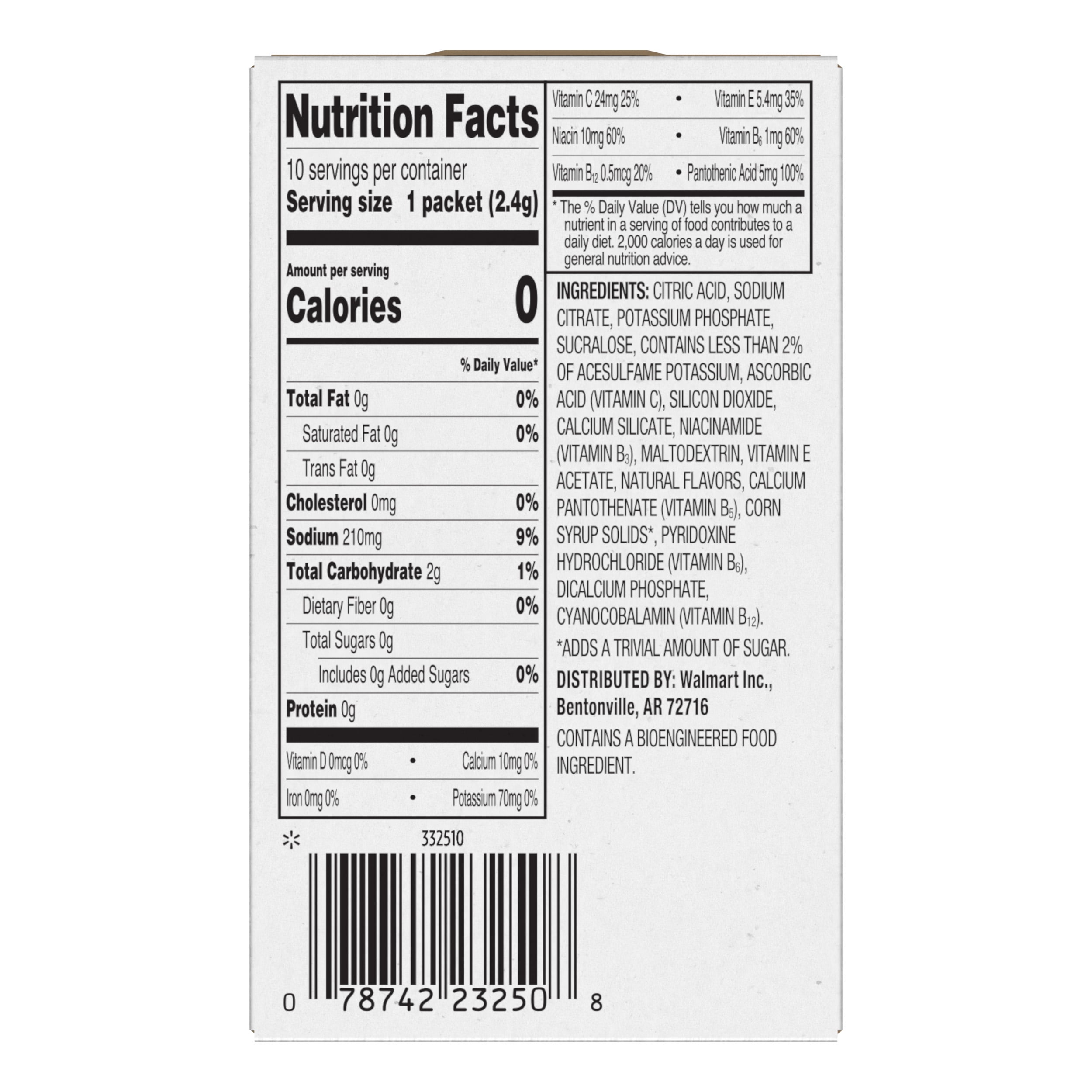 Great Value Electrolyte Mixed Berries Liquid Drink Mix, Sugar-Free, 0.85 oz, 10 Count
