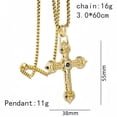 thumbnail image 4 of High Quality 14K Yellow Gold Tang Grass Pattern Cross Pendant Necklace Men and Women Catholic Amulet Jewelry Accessories, 4 of 7