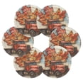 thumbnail image 3 of BZSMCE 6Pcs Drink Coasters With Holder 3.94Inch Truck with Large Maple Leaf Creative Coil Coaster Coasters Colors Absorbent Coasters for Drinks Coasters Set Thicken Heat for Home Table, 3 of 7