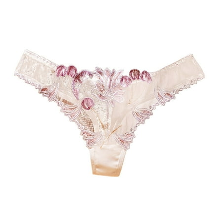 

Knosfe Seamless Thong for Women Sexy Solid Color Underwear Low Rise T-Back Panties Average Size