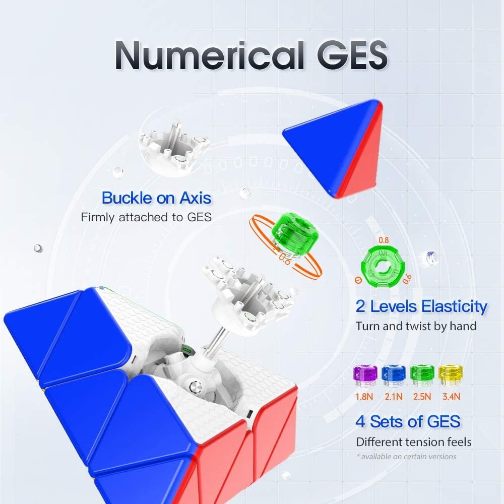 GAN Pyraminx M Speed Cube Standard  Stickerless Triangle Magic Cube 3x3x3 Pyramid Puzzle