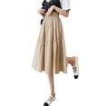 thumbnail image 3 of Liacowi Flowy Long Skirts for Women Juniors High Waist A-line Midi Skirt Streetwear, 3 of 7