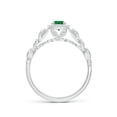 thumbnail image 2 of Angara Natural 0.24 Ct. Emerald with Diamond Halo Ring in 14K White Gold for Women (Ring Size: 8), 2 of 10