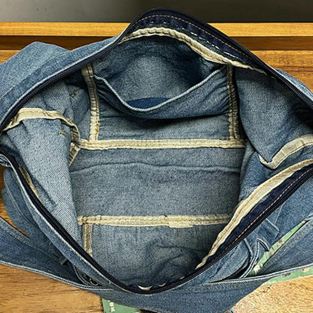 Denim Tote Bag Large Capacity Jean Purses for Women Handbags Soft Shoulder Ladies Purses
