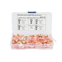 70PCS Heavy Duty Open Barrel Wire Crimp Connector Copper Ring Lug Terminals Kit TAPDRA Spare Part
