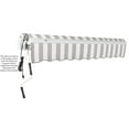 thumbnail image 2 of Awntech 14' x 10' Maui Left Motorized Patio Retractable Awning, Gray/White Stripe, 2 of 6