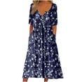 thumbnail image 1 of Robe Maxi d'Été pour Femmes, Robe Décontractée à Manches Courtes, Col Rond, Cheville, en Solde, 1 of 5