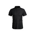 thumbnail image 1 of Txlixc - Camiseta informal de verano para hombre, color sólido, manga corta, cuello levantado, con botones Txlixc Casual, 1 of 9