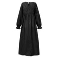 thumbnail image 5 of Spring Sale 2024！Hontri Muslim Dresses for Women Women Polka Dot Print Muslim Dress Long Sleeves Prayer Clothes Maxi Dresses for Women 2024 Black,L, 5 of 5