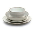 thumbnail image 4 of Elama Countess 16 Piece Embossed Double Bowl Stoneware Dinnerware Set in Ivory, 4 of 4
