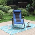 thumbnail image 2 of MF Studio Oversized Padded Zero Gravity Chair Adjustable Camping Lawn Chair with Cup Holder, Blue, 2 of 6