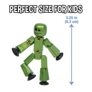 Zing StikBot Single Pack - Includes 1 StikBot - Collectible Action Figures and Accessories, Stop Motion Animation, Ages 4 and Up (Metal Olive)