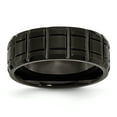 thumbnail image 1 of Titanium Notched Black IP-plated 8mm Brushed and Polished Band Size 7.5, 1 of 6