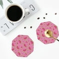 thumbnail image 4 of Vsdgher Watermelon Print Leather Coasters for Drinks, Durable Drink Coasters 4 Set for Tabletop Protection, Luxurious Home Décor and Housewarming Gift-Octagon, 4 of 6