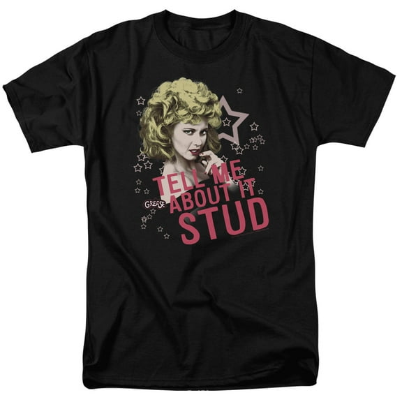 Grease Tell Me About It Stud Adult 18/1 T-Shirt Black