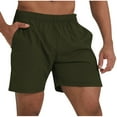 thumbnail image 2 of VgaVtl Men Shorts Sports Plus Size Mens Shorts Elastic Waist Relaxed Fit Plain Casual Pockets Shorts,Green L, 2 of 6