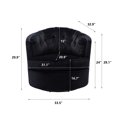 thumbnail image 7 of Swivel Barrel Chair Sofa Chair with Soft Velvet Fabric and Metal Legs, Modern Leisure Chair with Curved Back and Padded Seat, Ergonomic Design Suitable for Bedroom Office and Living Room, Black, 7 of 7