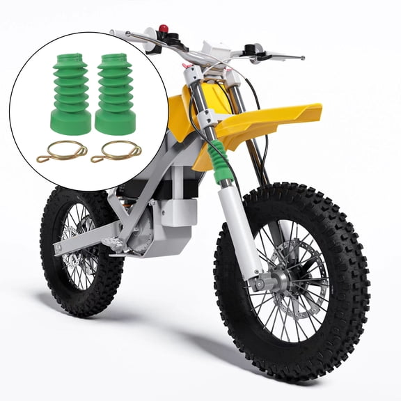 FOMIYES 2Pcs Green Motorcycle Fork Covers Front Shock Tube Boots Durable Rubber Protector
