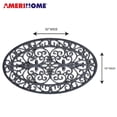 thumbnail image 2 of AmeriHome Oval Shape Decorative Scrollwork Rubber Entry Mat 18 x 30 in. - 2 Piece Set, 2 of 6