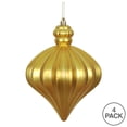 thumbnail image 3 of Vickerman 6" Gold Matte Onion Drop Christmas Ornament, 4 per Bag, 3 of 4