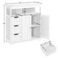 thumbnail image 7 of Yaheetech Wooden Bathroom Floor Cabinet with 3 Drawers & 2 Doors, White, 7 of 7