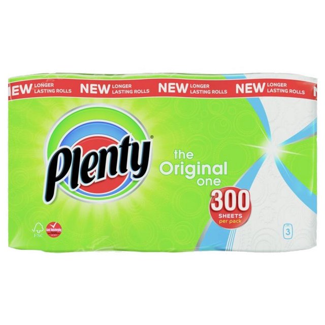 Plenty - Papel de Cocina - Pack de 3 (Blanco)