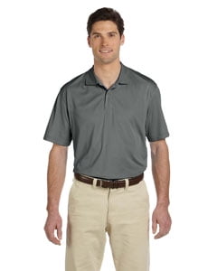 Harriton Mens Short-Sleeve Moisture-Wicking Micro-Pique Polo Charcoal XL