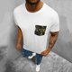 thumbnail image 5 of Hombres Casual Deportes Manga Corta Cuello Redondo Camuflaje Bolsillo Patchwork Camiseta Tops Pompotops oipoqjl33083, 5 of 7