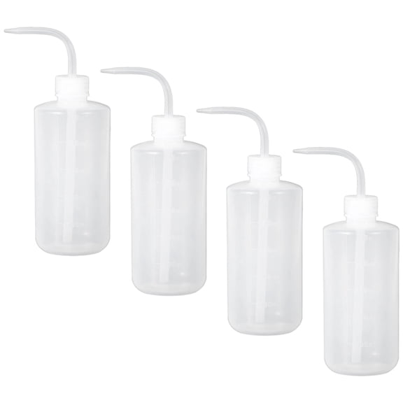 4 Pcs of 16.9 fl oz / 500 ml Squeeze Bottle for Plants, Spray Bottles with Curved Nozzle, Precision Watering, Great for Indoor Plants, Fertilizer Mixing, and Cleaning Tasks